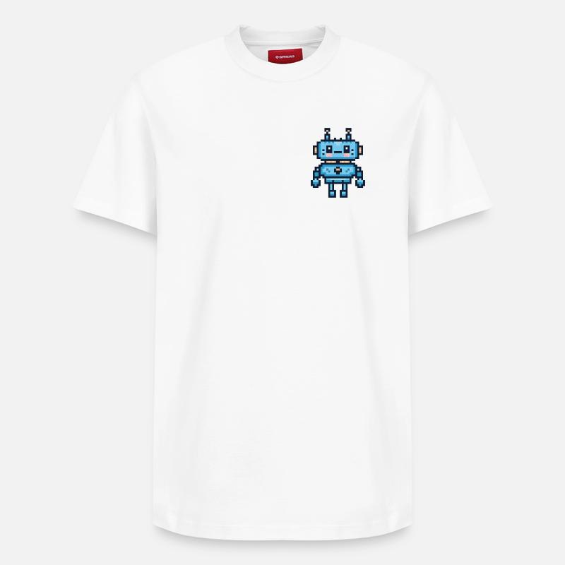 Robot pixel art - T-shirt unisexe décontracté en coton Supima – de SPREAD - blanc