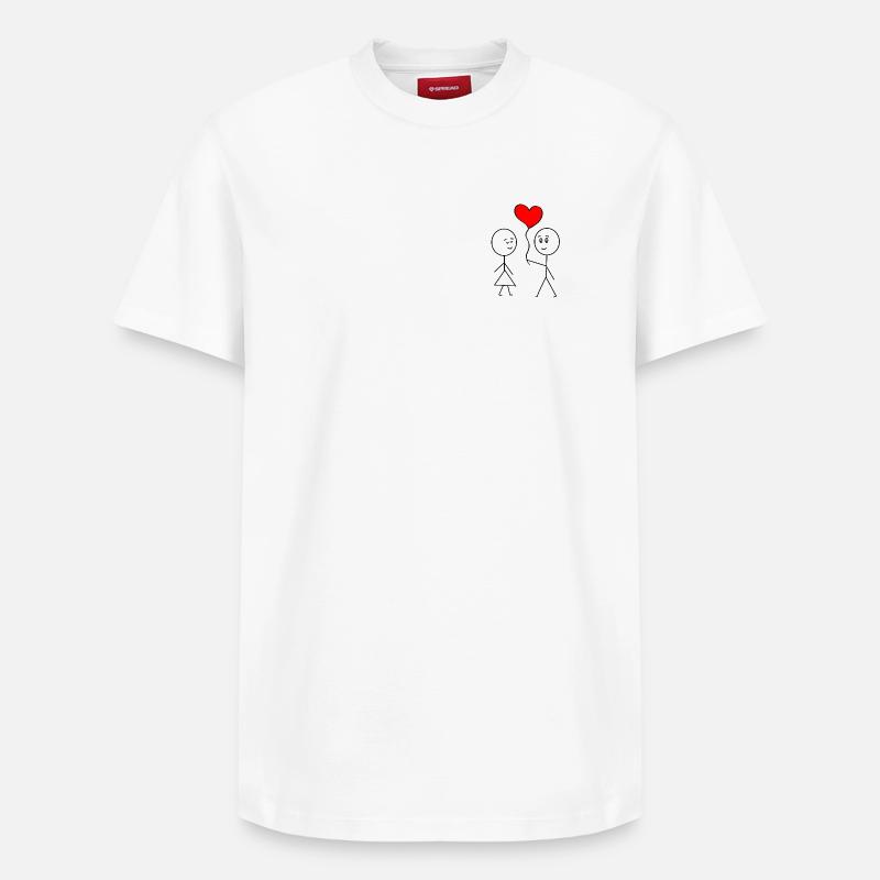Saint-Valentin - T-shirt unisexe décontracté en coton Supima – de SPREAD - blanc