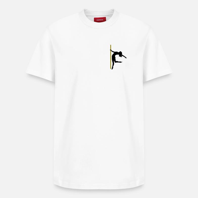 Die Silhouette einer Poledancerin - Relaxed Unisex Supima Cotton T-Shirt – von SPREAD - Weiß