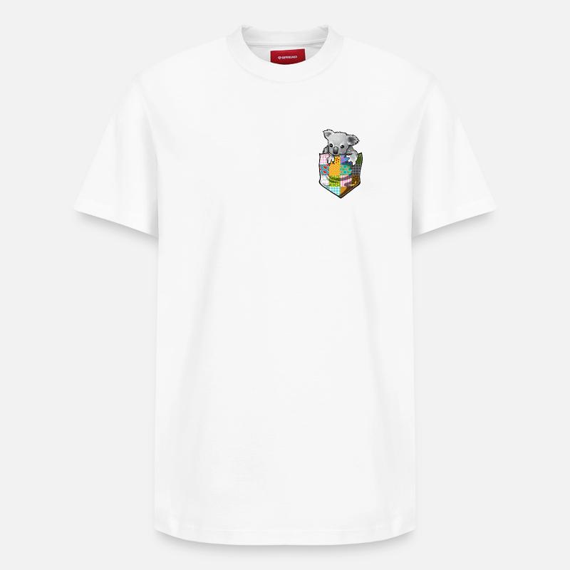 un koala dans la poche - T-shirt unisexe décontracté en coton Supima – de SPREAD - blanc