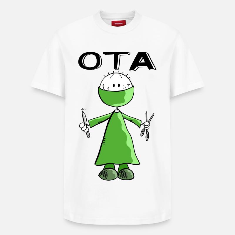 Operationstechnischer Assistent Strichmann - OTA - Relaxed Unisex Supima Cotton T-Shirt – von SPREAD - Weiß