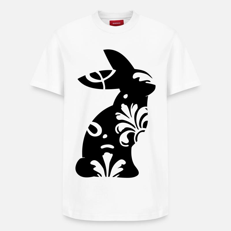 Ornement de lapin - T-shirt unisexe décontracté en coton Supima – de SPREAD - blanc