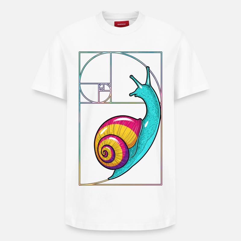 Escargot spiralé de Fibonacci - T-shirt unisexe décontracté en coton Supima – de SPREAD - blanc