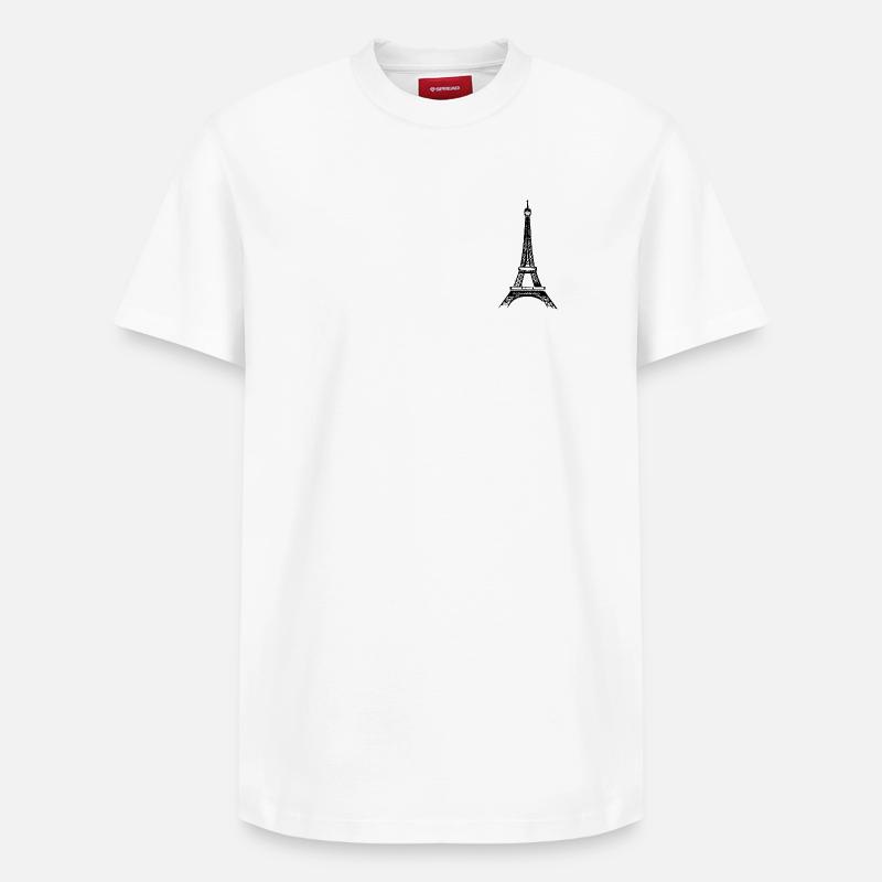 Eiffelturm - Relaxed Unisex Supima Cotton T-Shirt – von SPREAD - Weiß