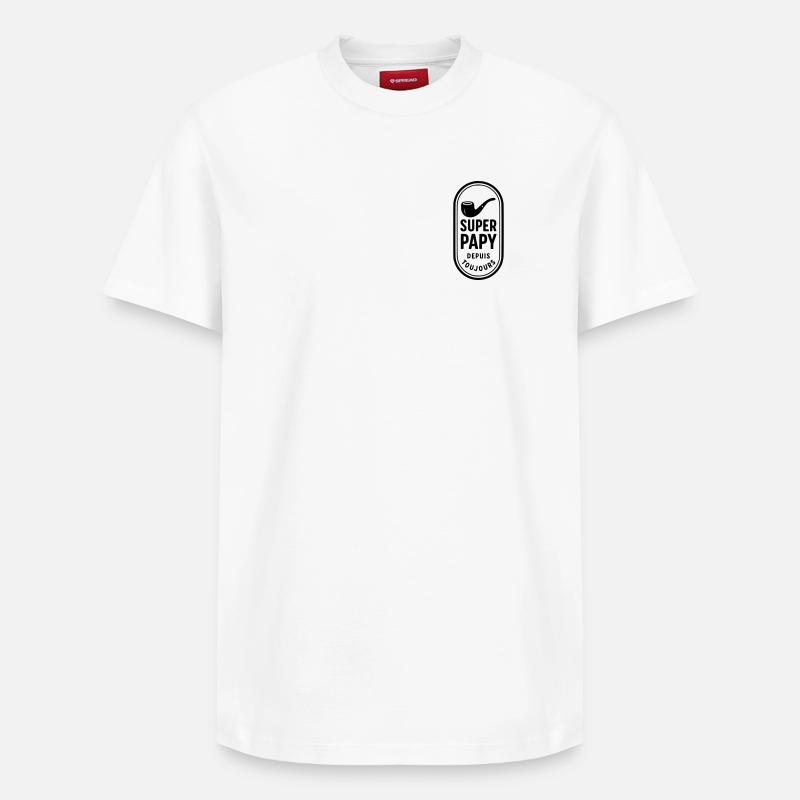 Super Papy depuis toujours - T-shirt unisexe décontracté en coton Supima – de SPREAD - blanc