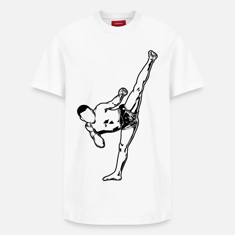 Kickboxing - T-shirt unisexe décontracté en coton Supima – de SPREAD - blanc
