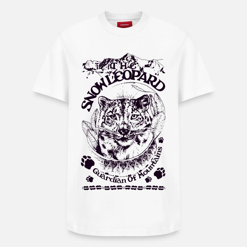 SCHNEELEOPARD - Relaxed Unisex Supima Cotton T-Shirt – von SPREAD - Weiß