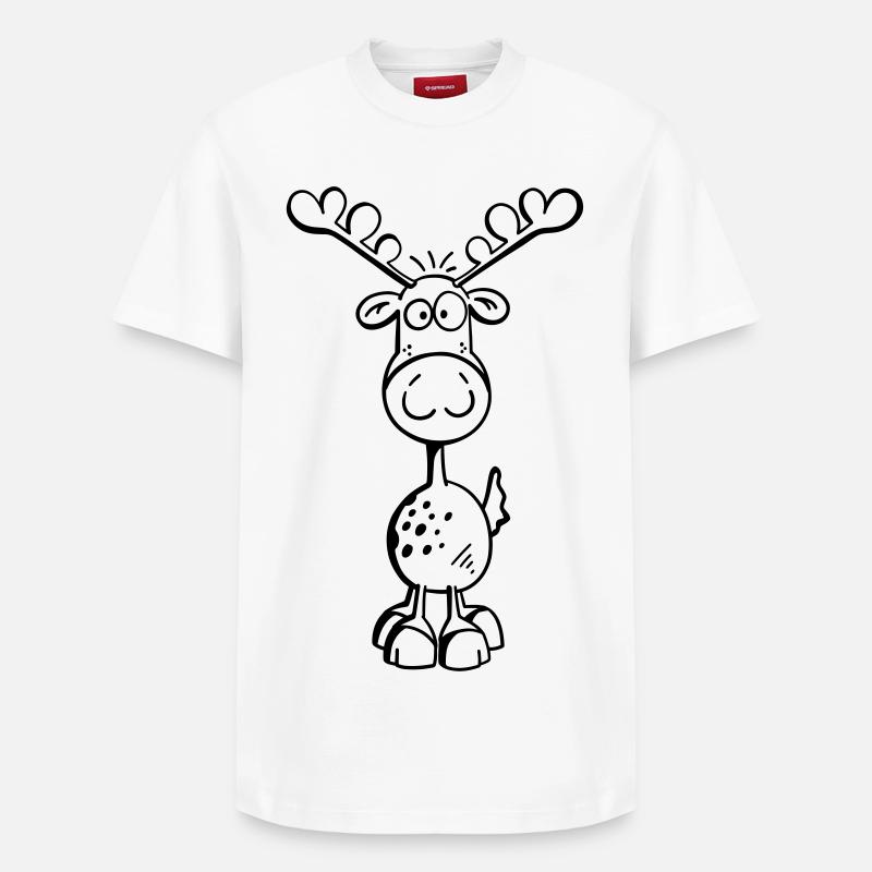 Da kommt ein Elch - Relaxed Unisex Supima Cotton T-Shirt – von SPREAD - Weiß