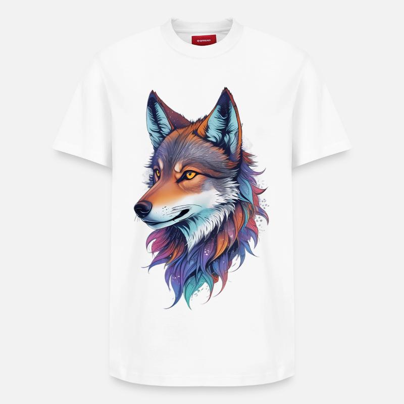 Wolf - Relaxed Unisex Supima Cotton T-Shirt – von SPREAD - Weiß