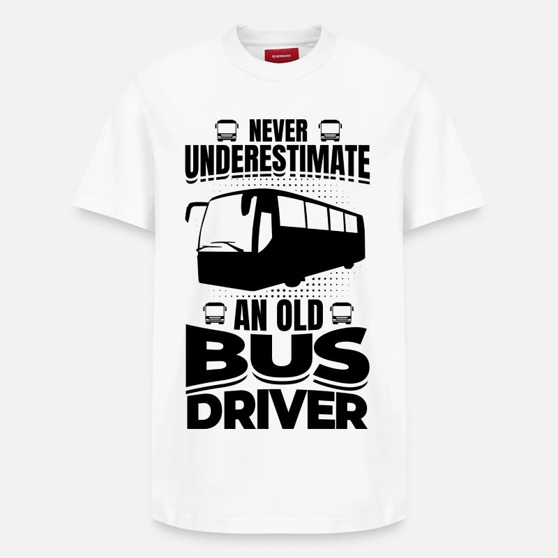 Grand-père chauffeur de bus - T-shirt unisexe décontracté en coton Supima – de SPREAD - blanc