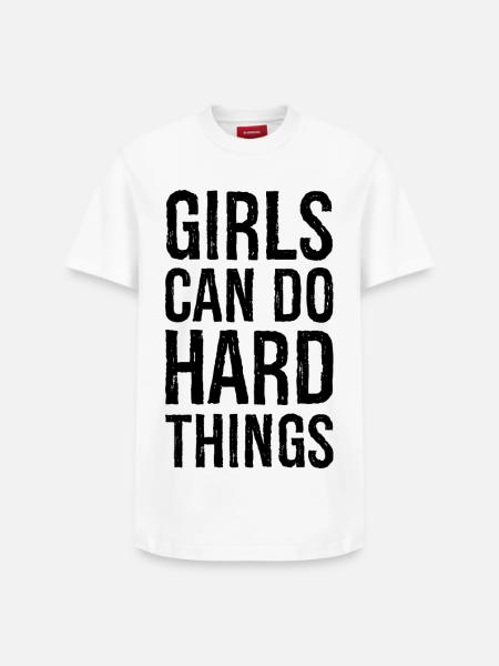 Mädchen können harte Dinge tun - Relaxed Unisex Supima Cotton T-Shirt – von SPREAD - Weiß
