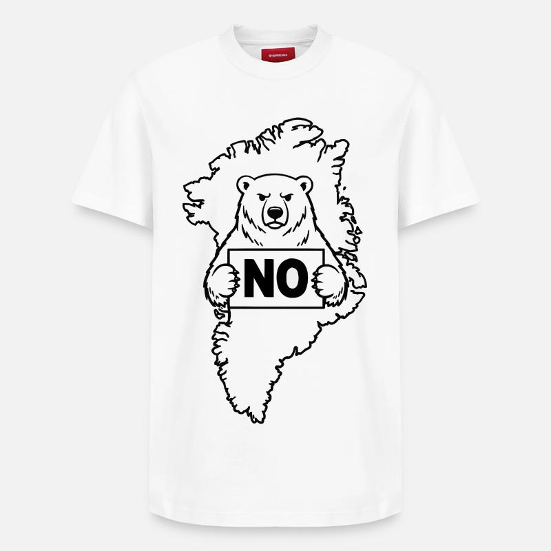 Le Groenland n’est pas à vendre - T-shirt unisexe décontracté en coton Supima – de SPREAD - blanc