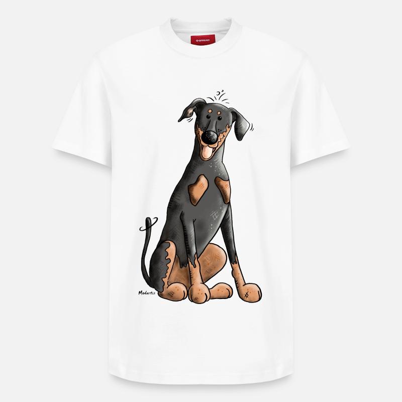 Drolliger Dobermann - Relaxed Unisex Supima Cotton T-Shirt – von SPREAD - Weiß