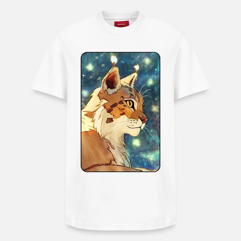 Luchs im Profil - Relaxed Unisex Supima Cotton T-Shirt – von SPREAD - Weiß