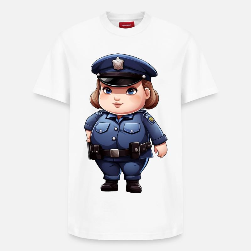 Grosse policière - T-shirt unisexe décontracté en coton Supima – de SPREAD - blanc