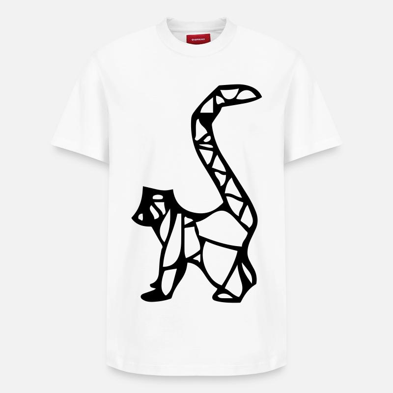 Singe Lémurien en origami - T-shirt unisexe décontracté en coton Supima – de SPREAD - blanc
