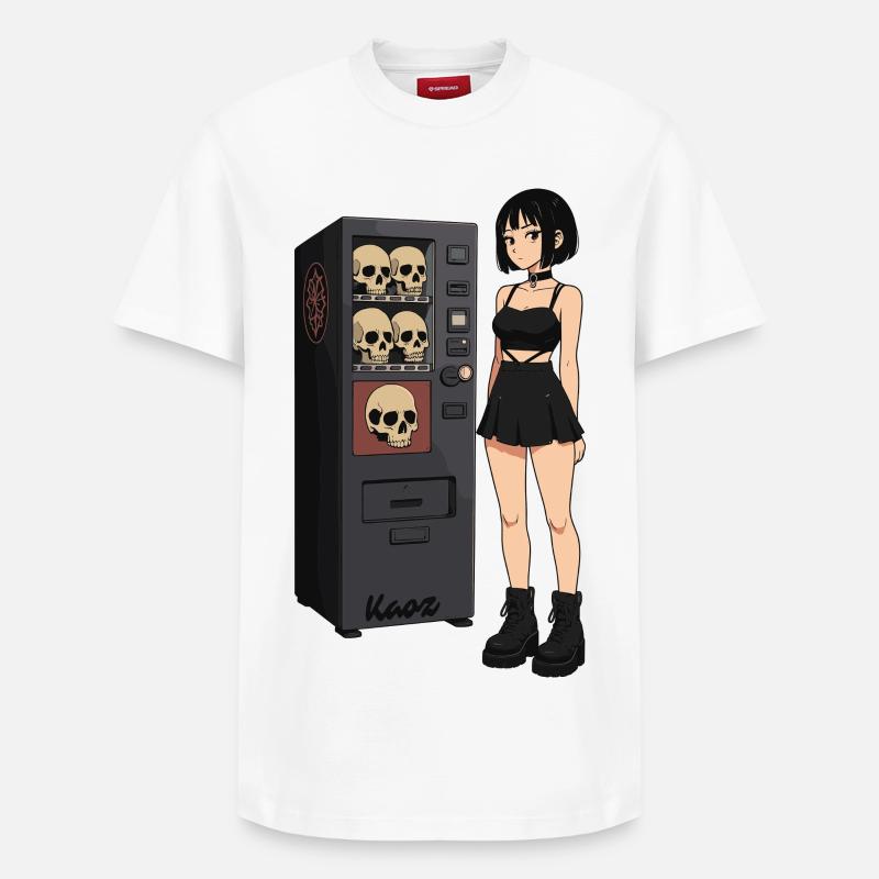 Skull Vending Machine Goth-Mädchen - Relaxed Unisex Supima Cotton T-Shirt – von SPREAD - Weiß
