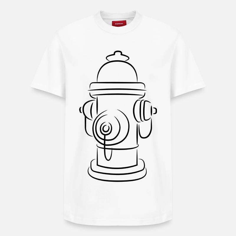 Croquis de bouche d’incendie - T-shirt unisexe décontracté en coton Supima – de SPREAD - blanc