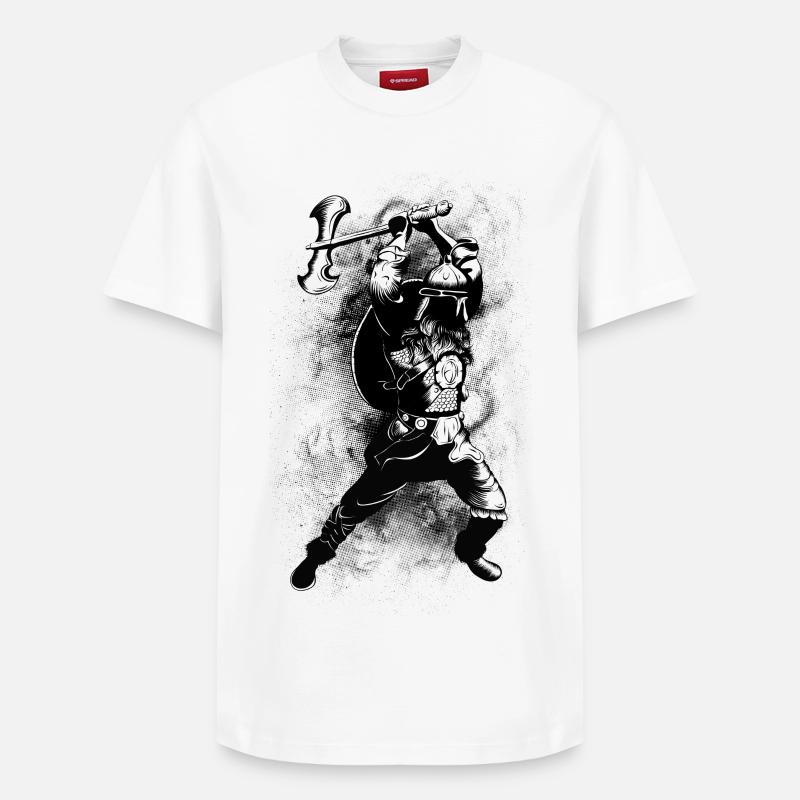 Viking Warrior - T-shirt unisexe décontracté en coton Supima – de SPREAD - blanc