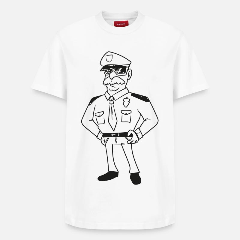 Policier - T-shirt unisexe décontracté en coton Supima – de SPREAD - blanc