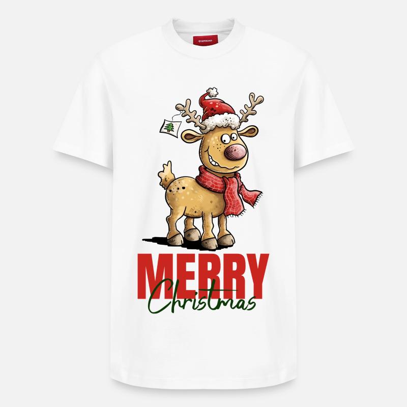 Joyeux Noël Rennes, Noël - T-shirt unisexe décontracté en coton Supima – de SPREAD - blanc