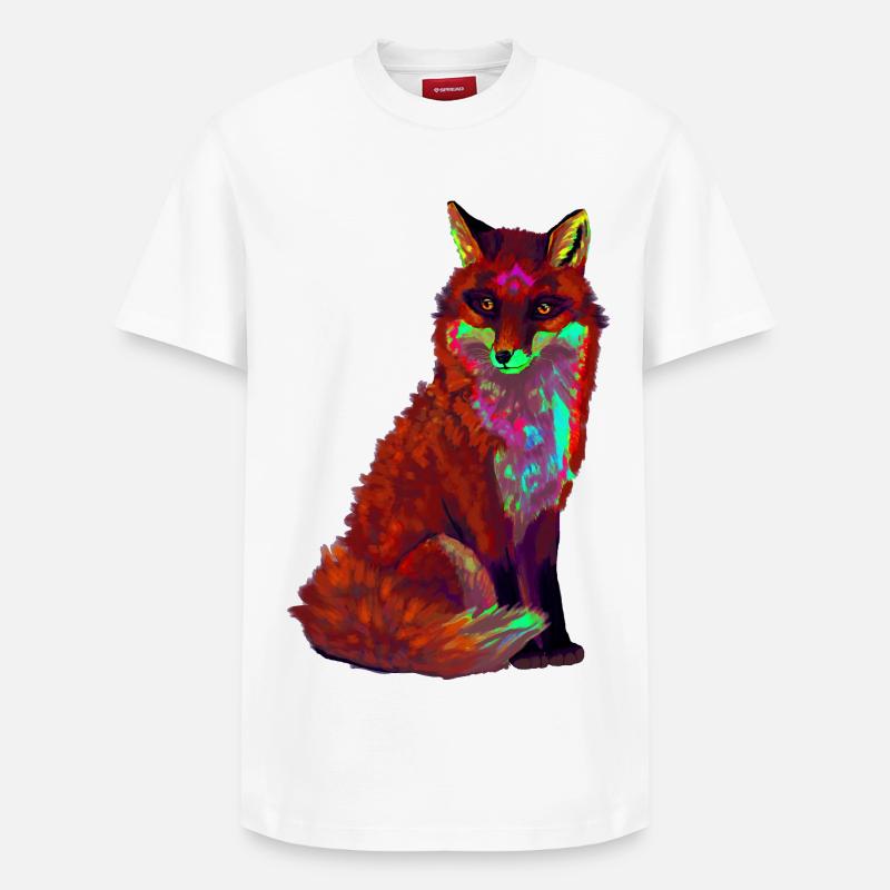 renard rouge - T-shirt unisexe décontracté en coton Supima – de SPREAD - blanc