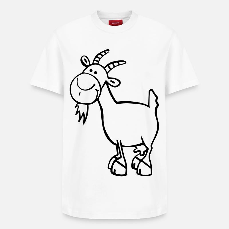 Fröhliche Ziege - Relaxed Unisex Supima Cotton T-Shirt – von SPREAD - Weiß