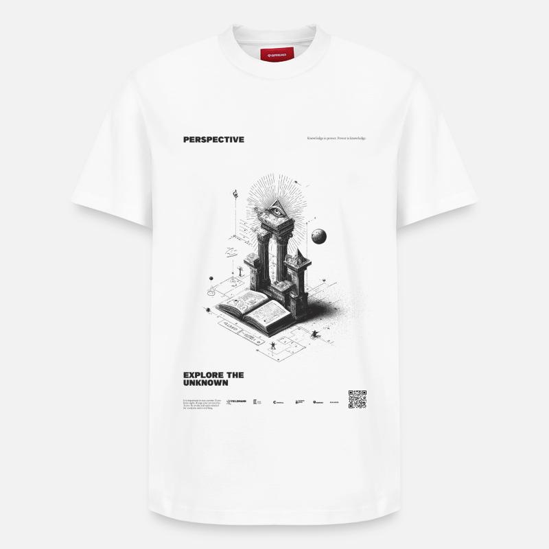 Perspective de l’espace-temps - T-shirt unisexe décontracté en coton Supima – de SPREAD - blanc