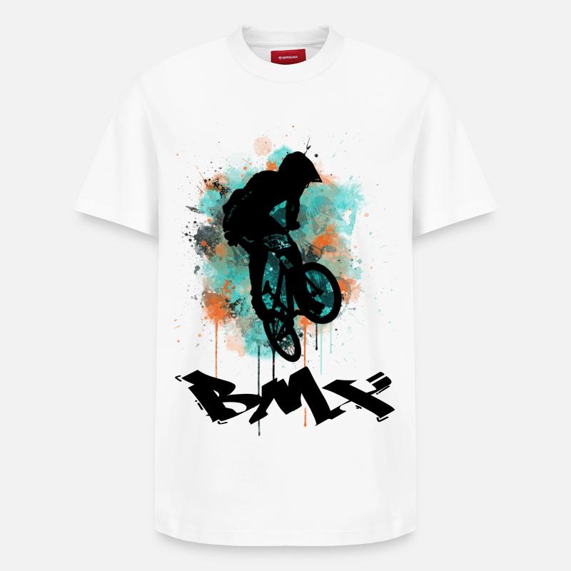 Vélo BMX - T-shirt unisexe décontracté en coton Supima – de SPREAD - blanc