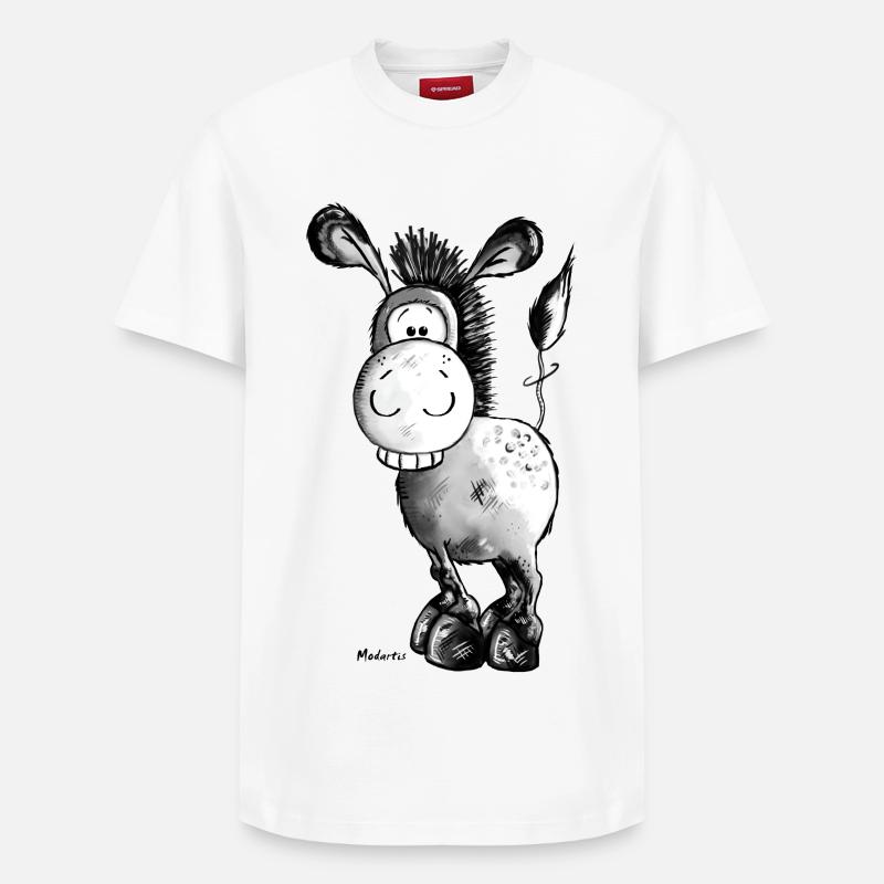 Drôle d'âne - Cheval - Animaux - T-shirt unisexe décontracté en coton Supima – de SPREAD - blanc