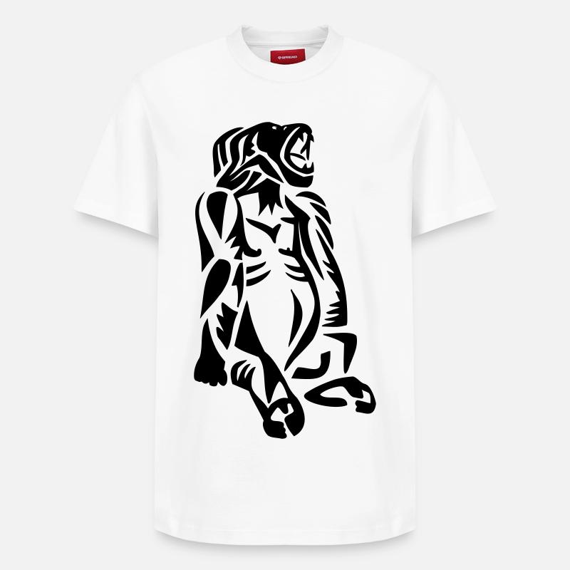 Gorille - T-shirt unisexe décontracté en coton Supima – de SPREAD - blanc