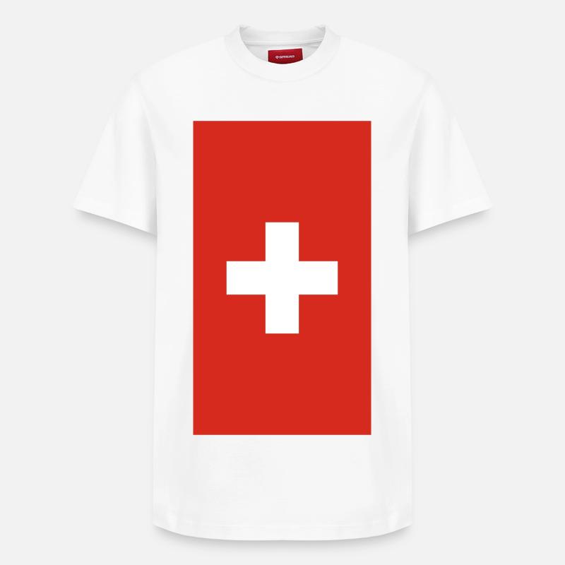 Telefon-Fall der Schweizer Flagge - Relaxed Unisex Supima Cotton T-Shirt – von SPREAD - Weiß