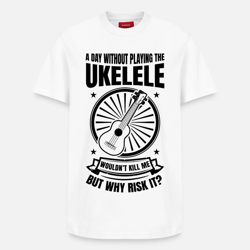 Ukulele Lehrer Scherz - Relaxed Unisex Supima Cotton T-Shirt – von SPREAD - Weiß