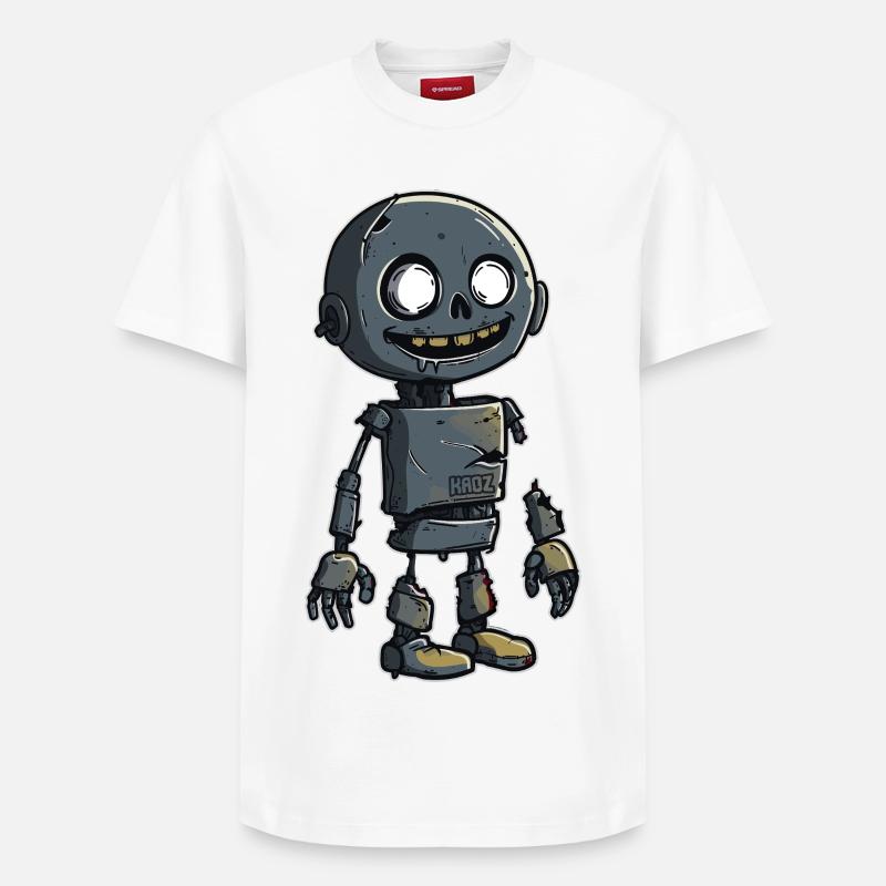 Small Zombie Scrap Robot - Relaxed Unisex Supima Cotton T-Shirt – by SPREAD - white