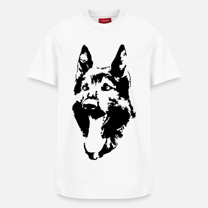 Deutscher Schäferhund Kopf - Relaxed Unisex Supima Cotton T-Shirt – von SPREAD - Weiß