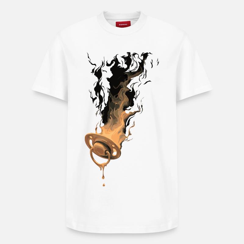 Burning pacifier - Relaxed Unisex Supima Cotton T-Shirt – by SPREAD - white