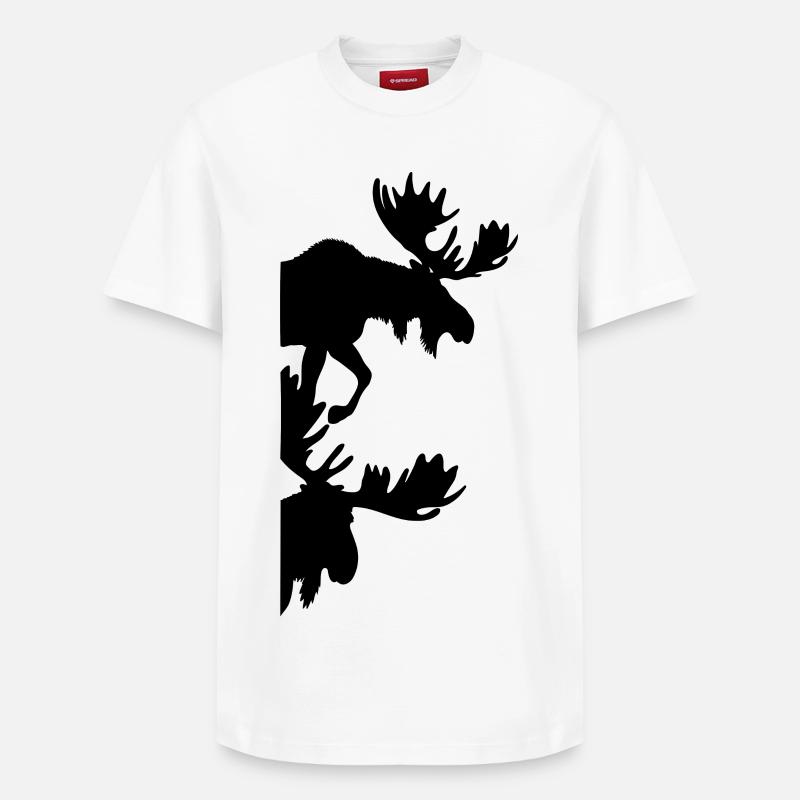 Elch Silhouetten Moose - Relaxed Unisex Supima Cotton T-Shirt – von SPREAD - Weiß