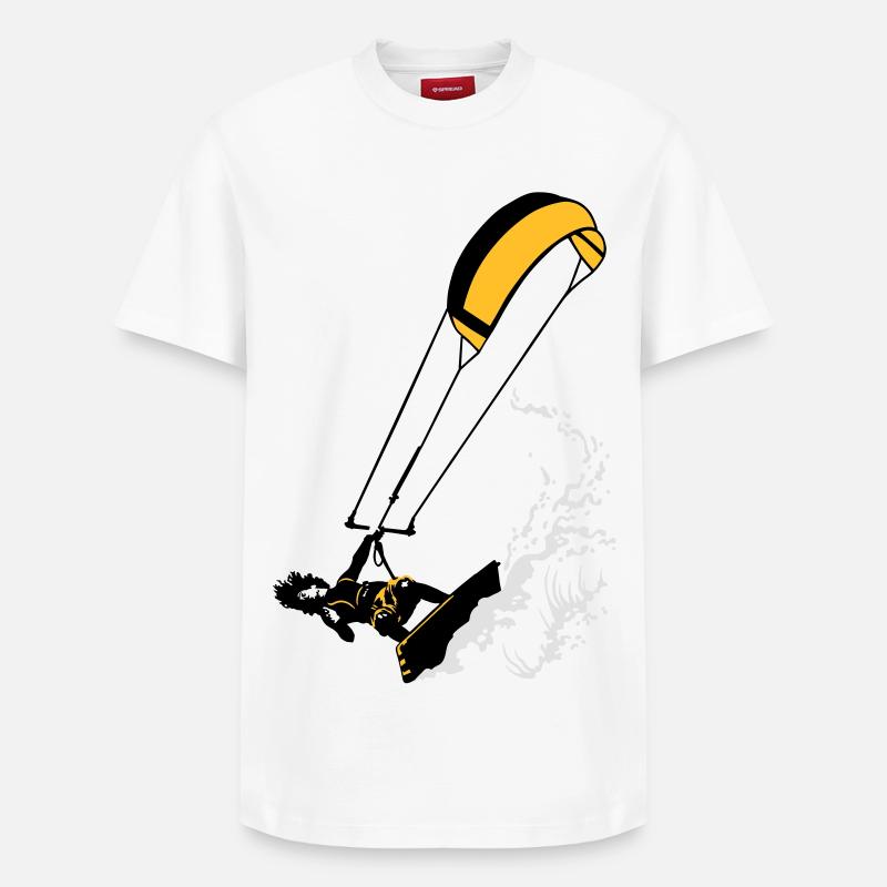 Kitesurfer and wave flex - T-shirt unisexe décontracté en coton Supima – de SPREAD - blanc