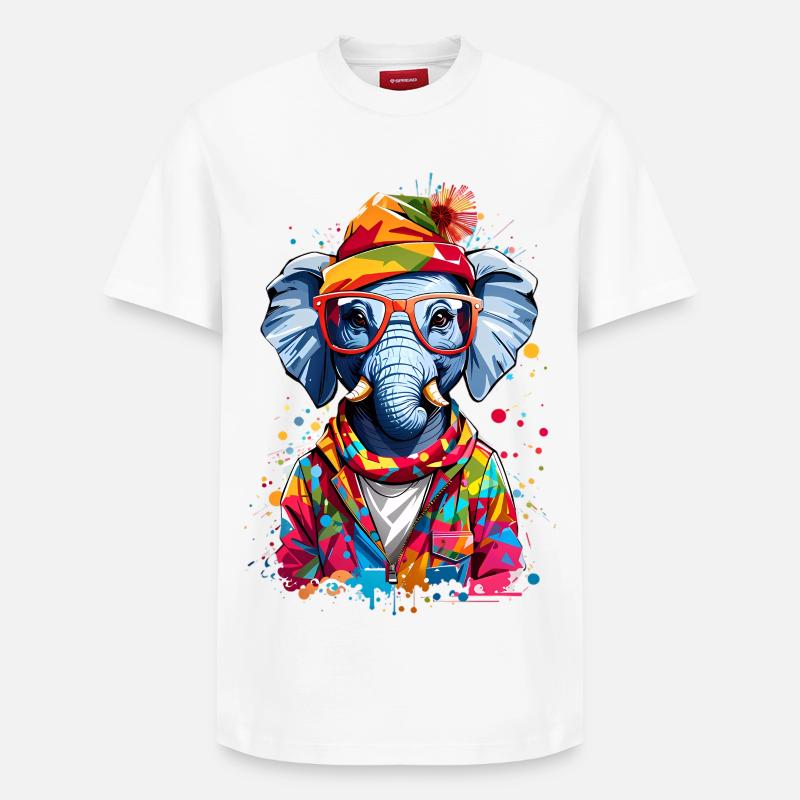 Coole Elefant - Relaxed Unisex Supima Cotton T-Shirt – von SPREAD - Weiß