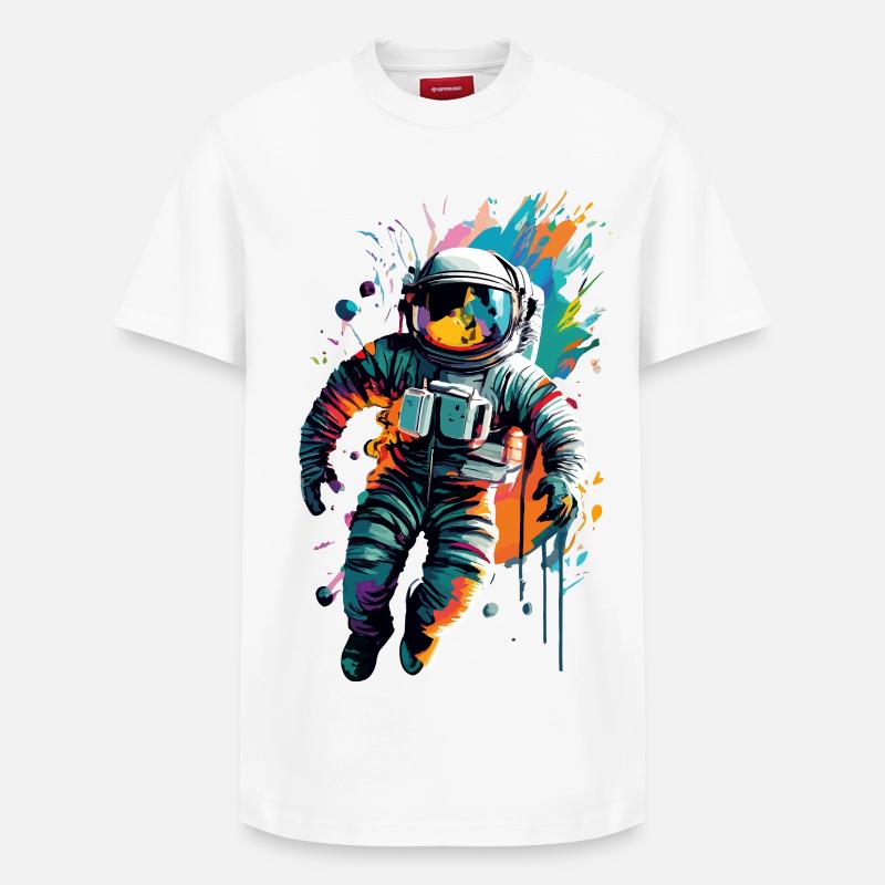 Astronaute dans l’espace spatial - Astronaut Space - T-shirt unisexe décontracté en coton Supima – de SPREAD - blanc