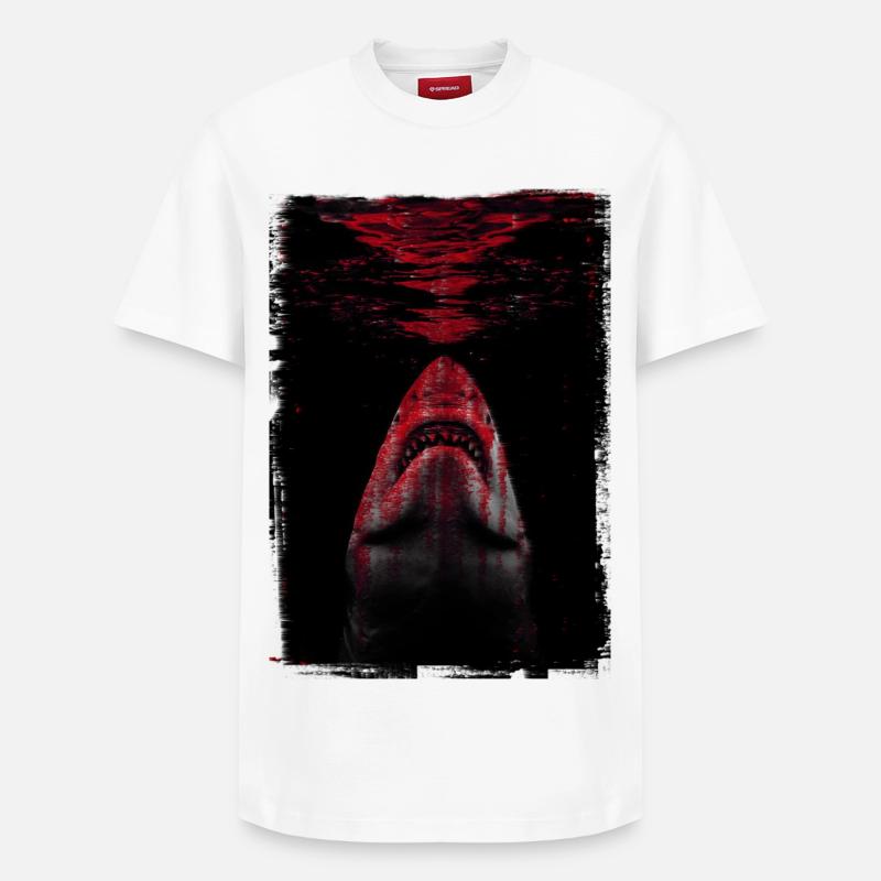 Le requin - T-shirt unisexe décontracté en coton Supima – de SPREAD - blanc