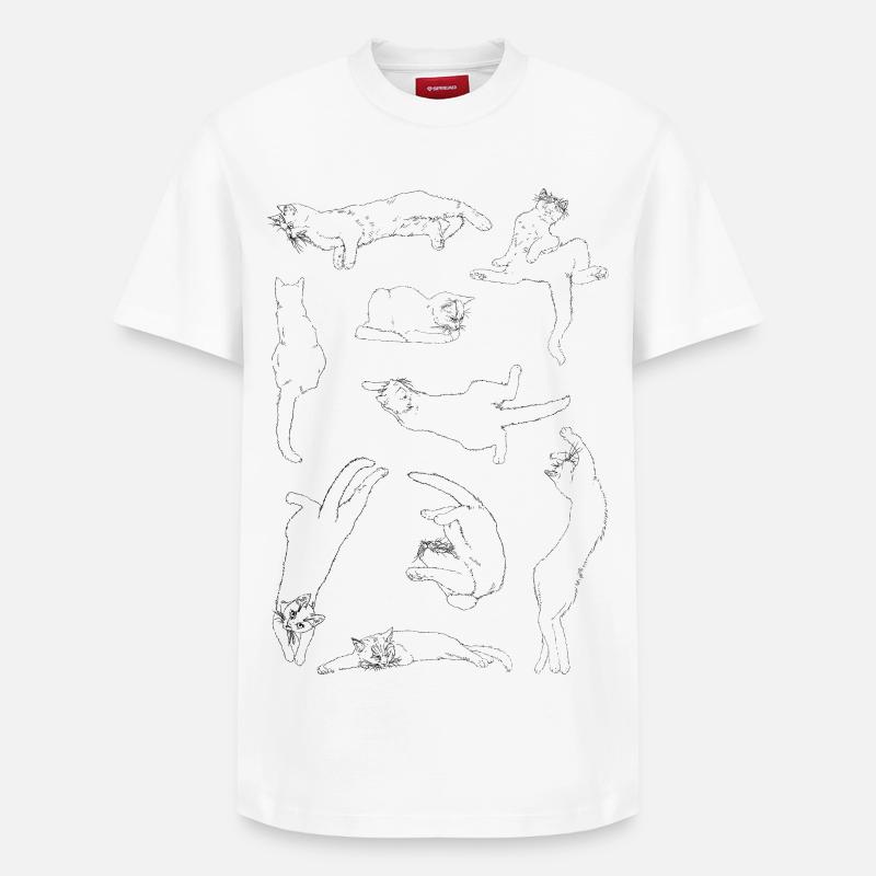 Anatomie du chat - T-shirt unisexe décontracté en coton Supima – de SPREAD - blanc