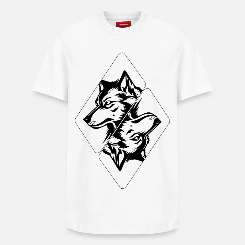 Wolfskopf - Relaxed Unisex Supima Cotton T-Shirt – von SPREAD - Weiß