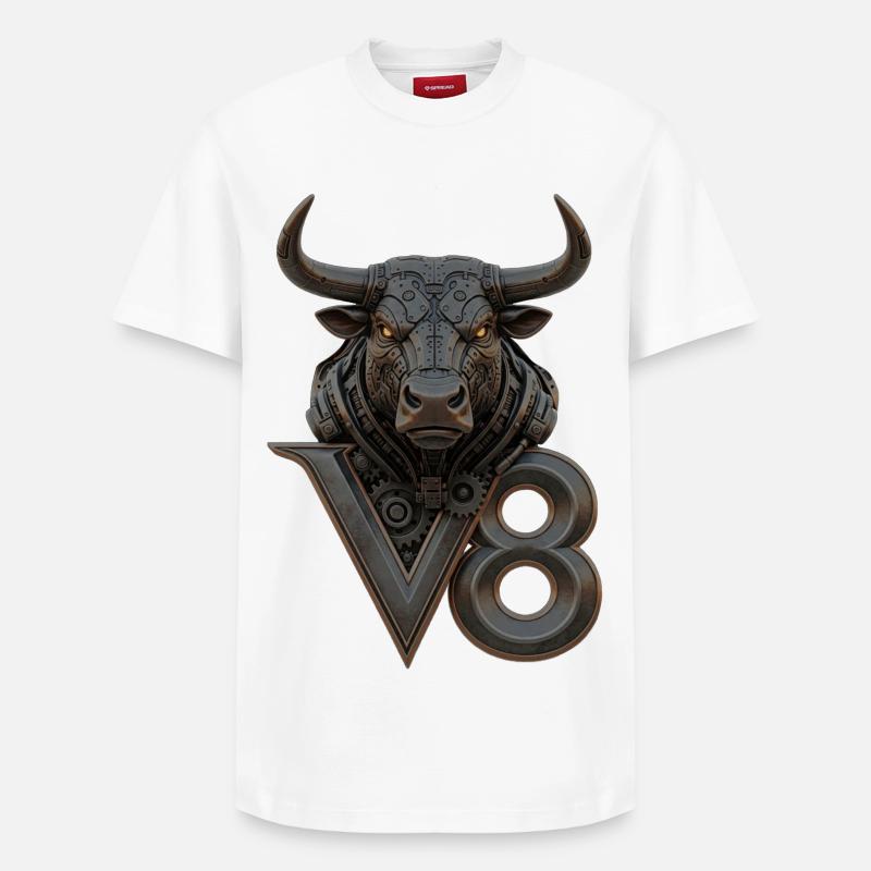 V8 - T-shirt unisexe décontracté en coton Supima – de SPREAD - blanc