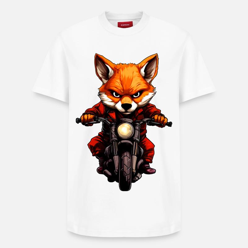 Motorcycle Foxes - T-shirt unisexe décontracté en coton Supima – de SPREAD - blanc
