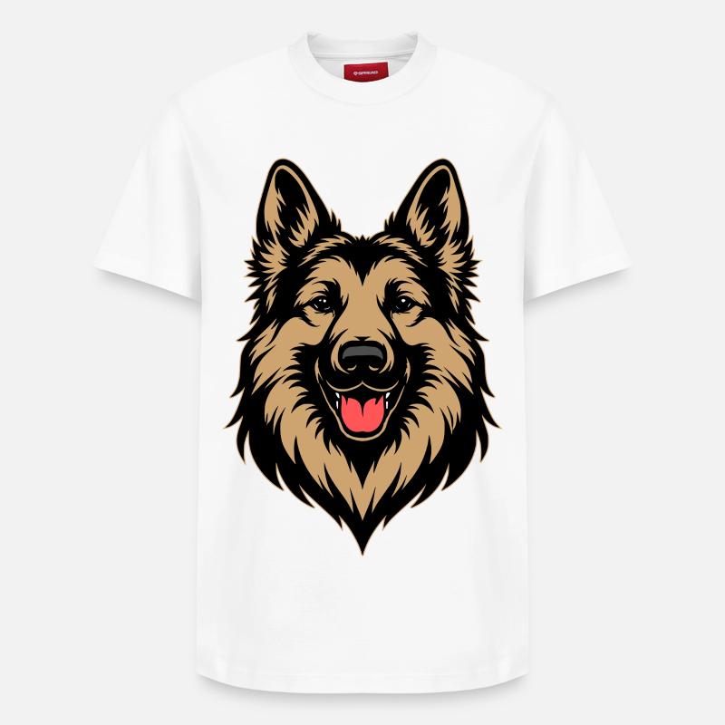 Deutscher Schäferhund Design - Relaxed Unisex Supima Cotton T-Shirt – von SPREAD - Weiß