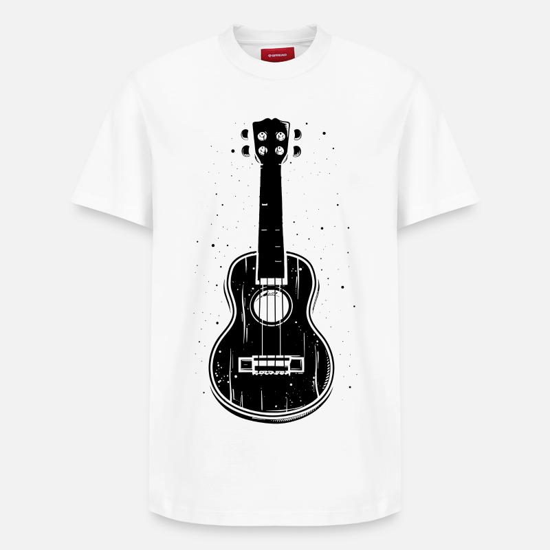 Croquis de ukulélé - T-shirt unisexe décontracté en coton Supima – de SPREAD - blanc