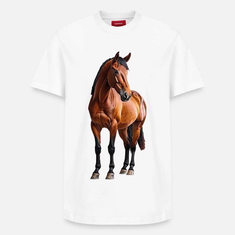 Cheval - T-shirt unisexe décontracté en coton Supima – de SPREAD - blanc