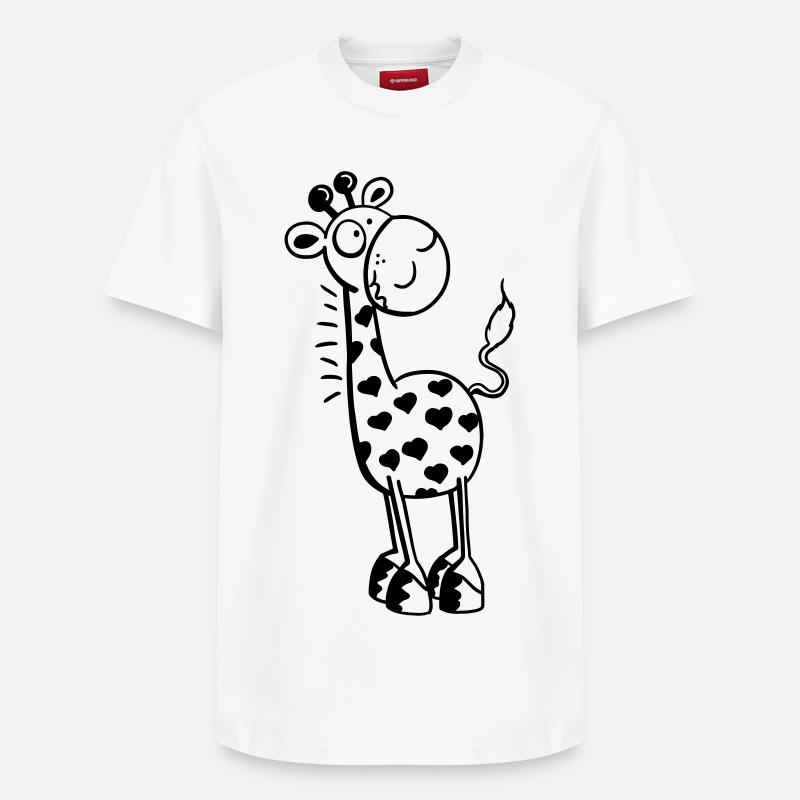 Herzliche Giraffe - Giraffen - Tiere - Comic - Relaxed Unisex Supima Cotton T-Shirt – von SPREAD - Weiß
