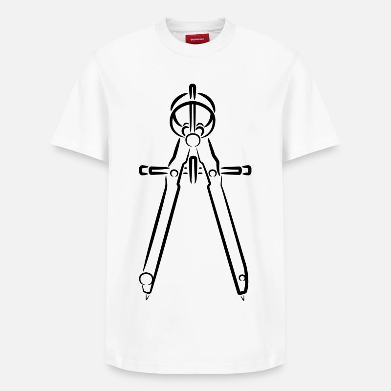 Dessin de boussole - T-shirt unisexe décontracté en coton Supima – de SPREAD - blanc